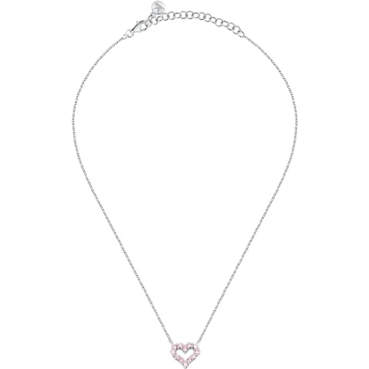 Morellato Tesori Damenhalskette SAIW180, 45 cm aus 925% recyceltem Silber mit Zirkonen und Herzform, 2 Jahre Garantie – Bild 2