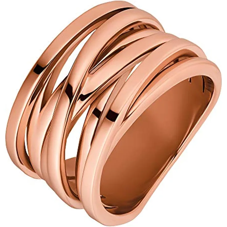 Heideman Damenring Serpi, rose goldfarbend, matt, aus Edelstahl, ohne Stein