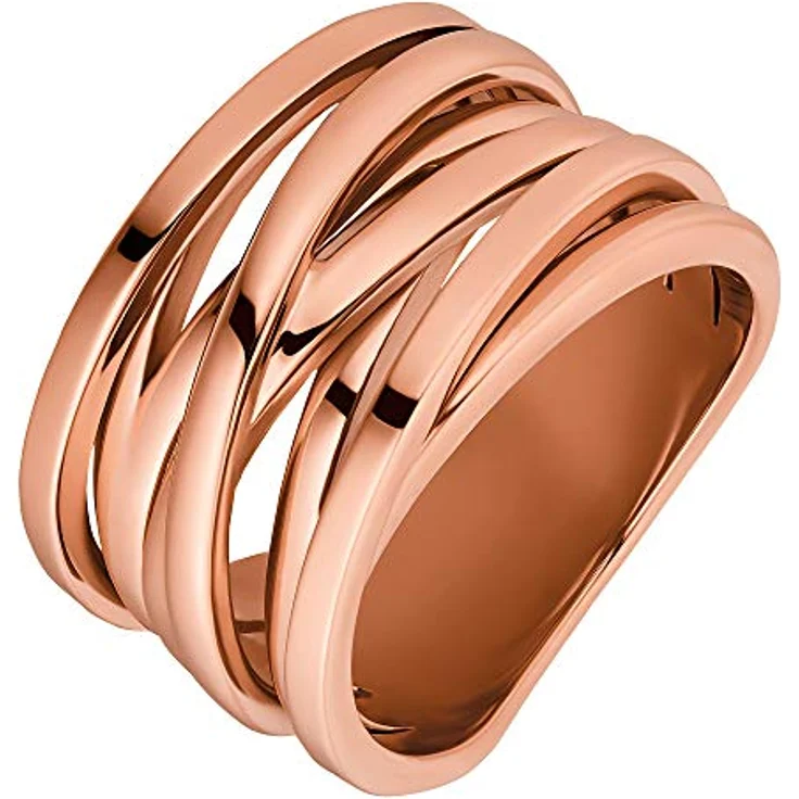 Heideman Damenring Serpi, rose goldfarbend, matt, aus Edelstahl, ohne Stein – Bild 1