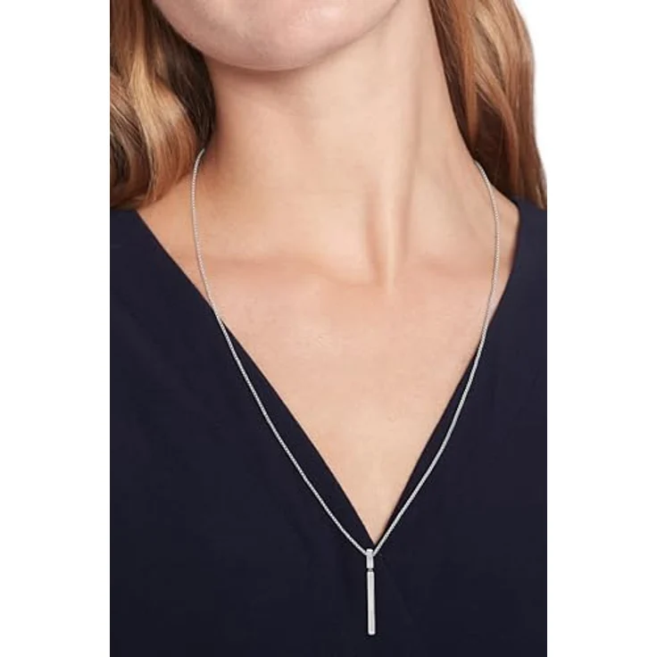Tommy Hilfiger Jewelry Damen-Halskette mit Edelstahl-Anhänger, minimalistisches Design mit Hilfiger-Logo, 66 cm Länge, Karabinerverschluss, 2780950 – Bild 3