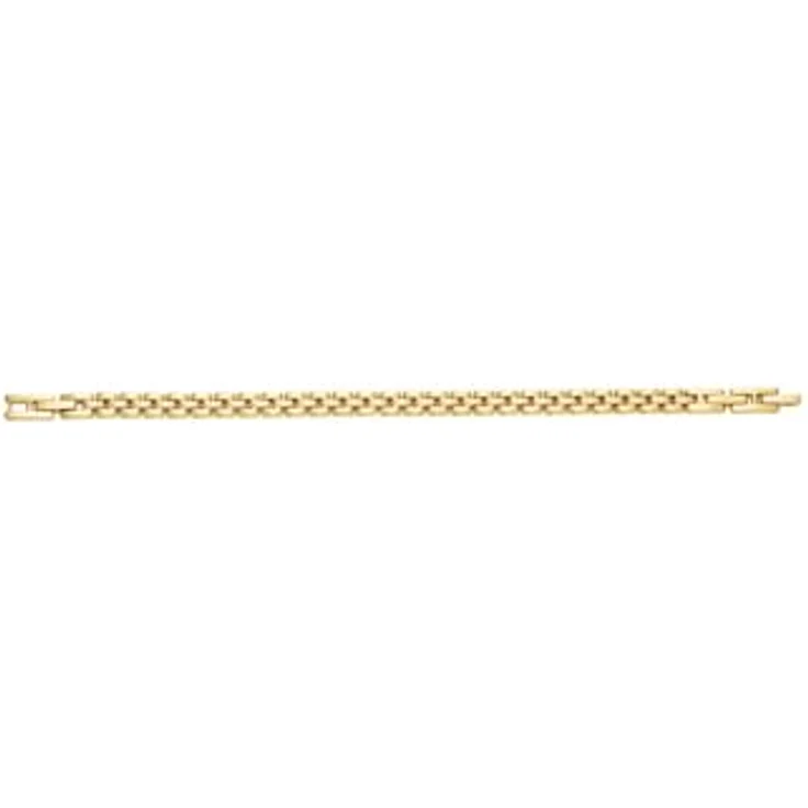 FOSSIL Herrenarmband aus goldfarbenem Edelstahl, poliert mit Faltverschluss, 19cm Länge – Bild 5