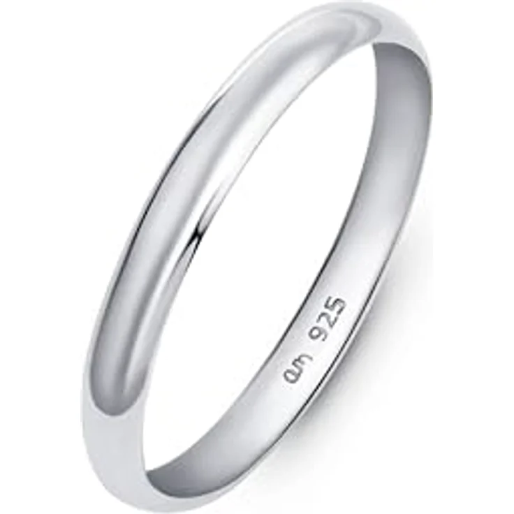 Amberta Hochzeitsringe, Eheringe aus 925 Sterling Silber für Damen und Herren, Gelbgold- oder Roségold-Beschichtung, 2.5 mm, Ringgröße 67 – Bild 1