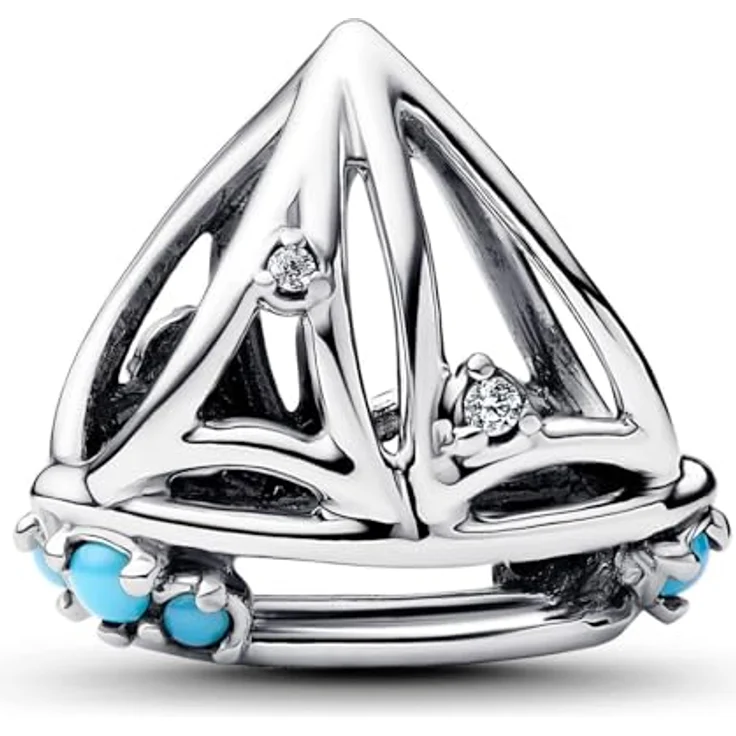 Pandora Moments Segelboot Charm, Sterling Silber mit Zirkonia, von Hand gearbeitet, kompatibel mit Moments Anhängern, 793905C01 – Bild 1