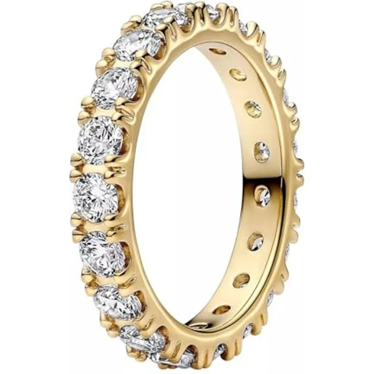 PANDORA Timeless Funkelnde Reihe Ewigkeits-Ring, vergoldete Metalllegierung mit Cubic Zirkonia, Größe 60, 199679C03-60 – Bild 2