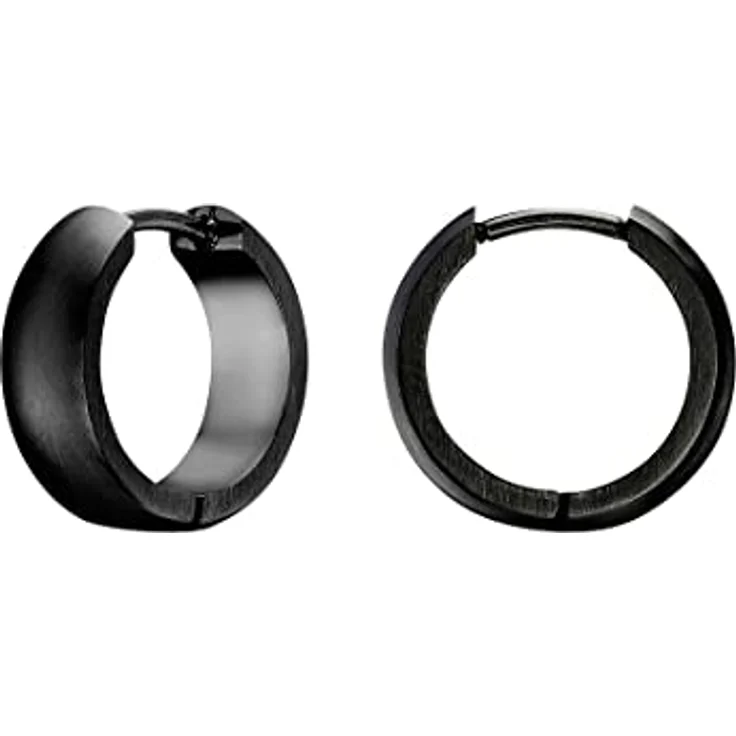 FAVS Unisex-Creolen Edelstahl, Schwarz, 1,5 cm Länge, 15 mm Durchmesser, in Geschenkbox – Bild 4