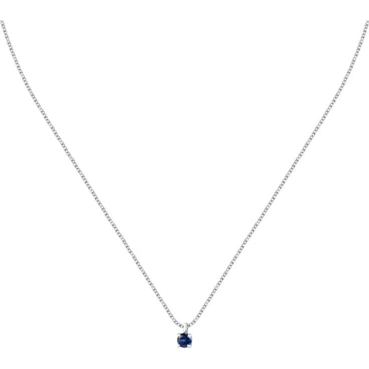 Morellato Tesori Damen Halskette, 925‰-Silber mit blauem Zirkon, Karabinerverschluss – SAIW172 – Bild 1