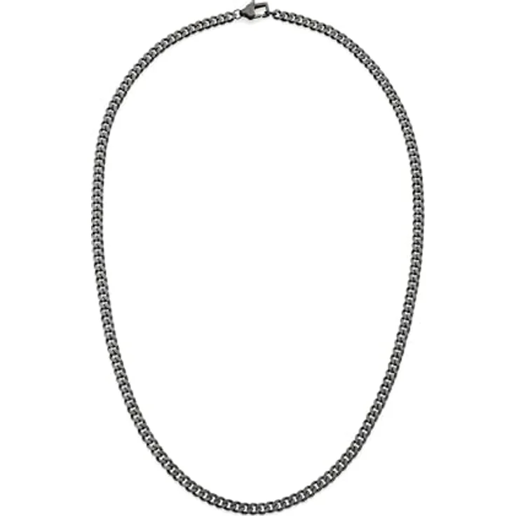 s.Oliver Herren Necklace, Halskette aus mattiertem Edelstahl in IP Gun, Panzerkette 50 cm, wasserfest & hautfreundlich – Bild 1