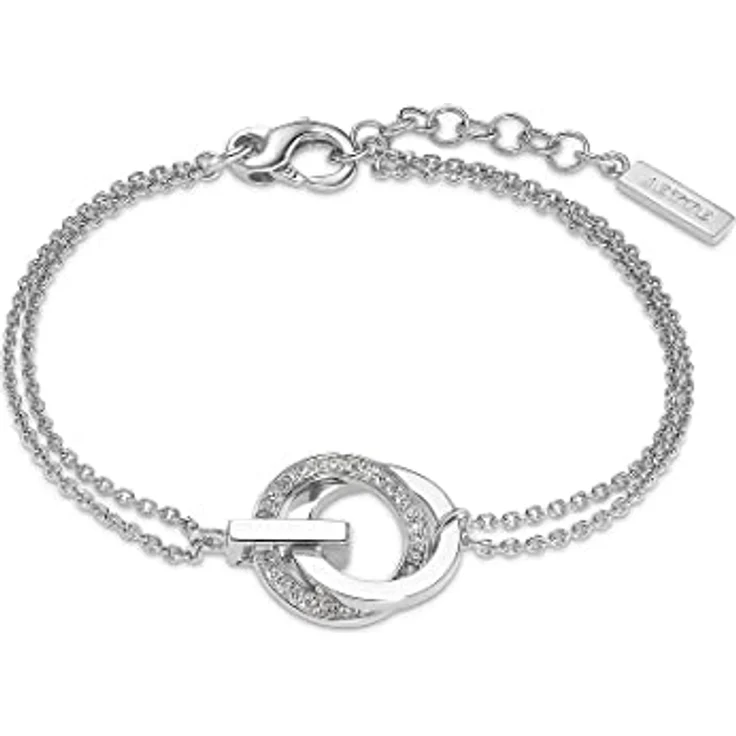 JETTE Damen-Armband 925er Silber, 30 Zirkonia, One Size, Länge 17 cm, Silber 32018222 – Bild 1