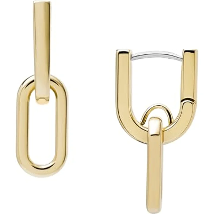 Fossil Damen Ohrringe aus goldfarbenem Edelstahl mit Poliertem Finish und Bügelverschluss – Bild 1
