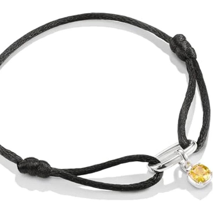 THOMAS SABO Textilarmband schwarz Connect Link aus 925 Sterling Silber, größenverstellbar und hautfreundliches Material, C1210-001-11-L24V – Bild 2