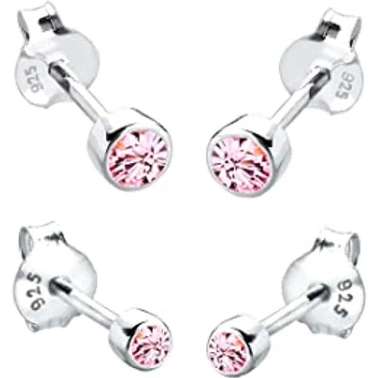 Elli Ohrringe Damen Ohrstecker 2er Set mit Swarovski Kristall, 925 Sterling Silber
