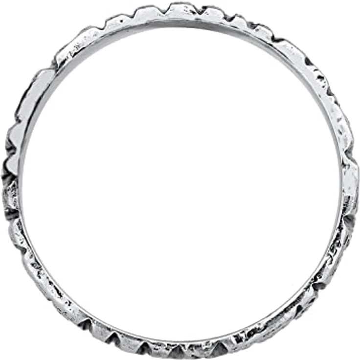 Kuzzoi Herrenring Bandring massiv (9 mm) in 925 Sterling Silber, oxidiert gehämmert, Ringgröße 64 – Bild 3