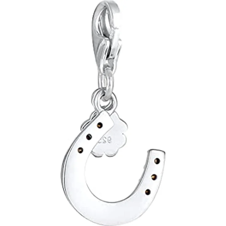 Elli Charm Damen Charm Hufeisen Kleeblatt mit Kristallen, 925 Sterling Silber – Bild 3