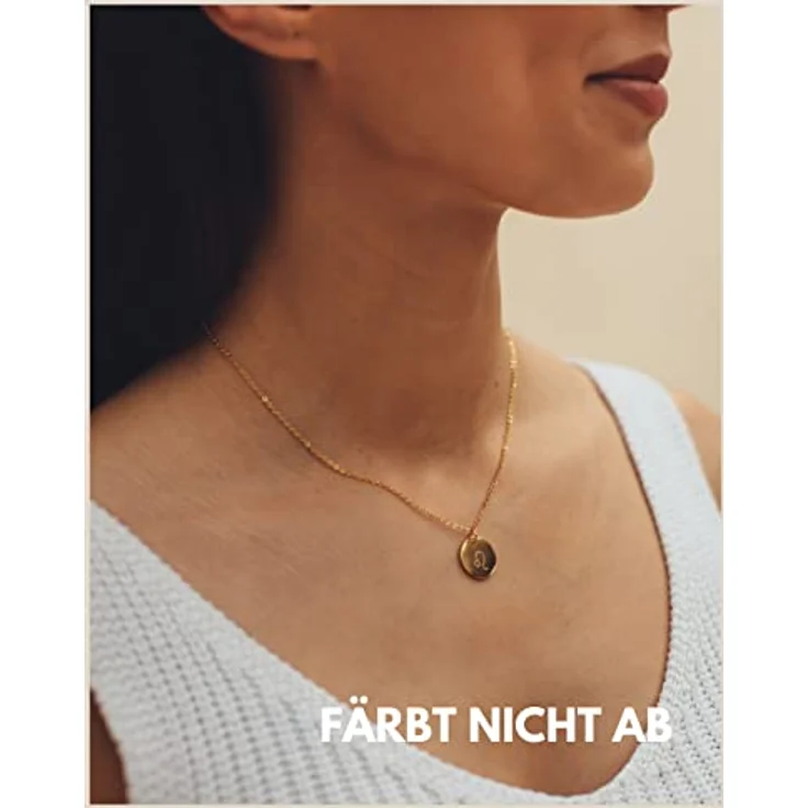 GD GOOD.designs Sternzeichen Kette Widder Gold 18 Karat - Wasserfest, Vergoldete Edelstahl Halskette mit Horoskop Anhänger für Damen, Längenverstellbar – Bild 3