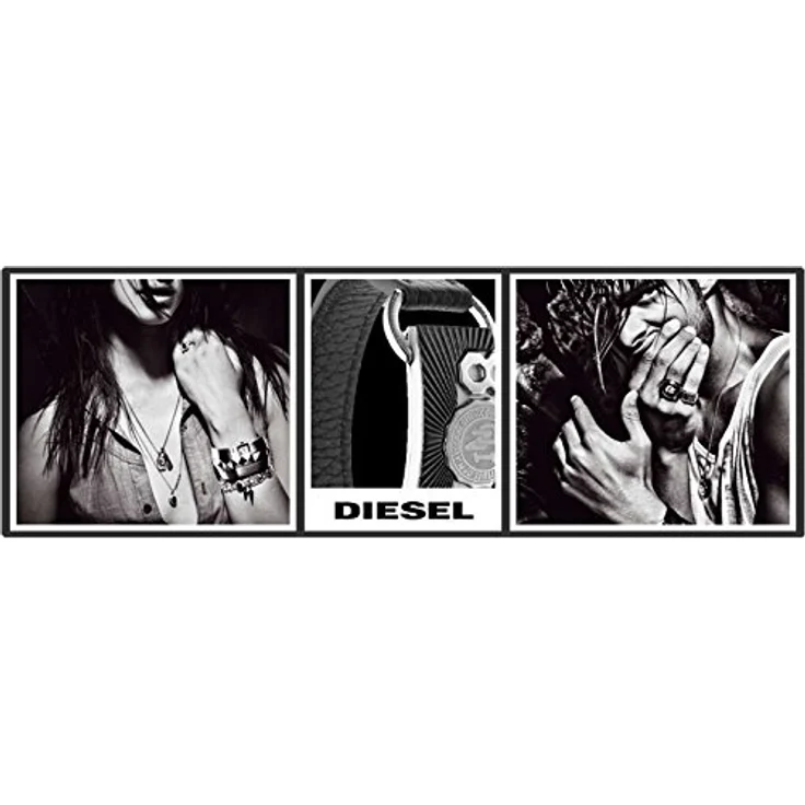 Diesel Herren Armband DX0966040, Silbernes Edelstahlarmband mit 18 cm Länge und 1,5 cm Verlängerung, Karabinerverschluss – Bild 2