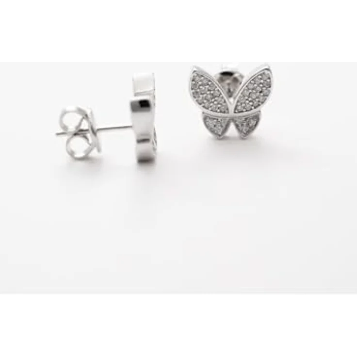 JETTE Damen-Ohrstecker 925er Silber mit recyceltem Zirkonia, One Size – Bild 4