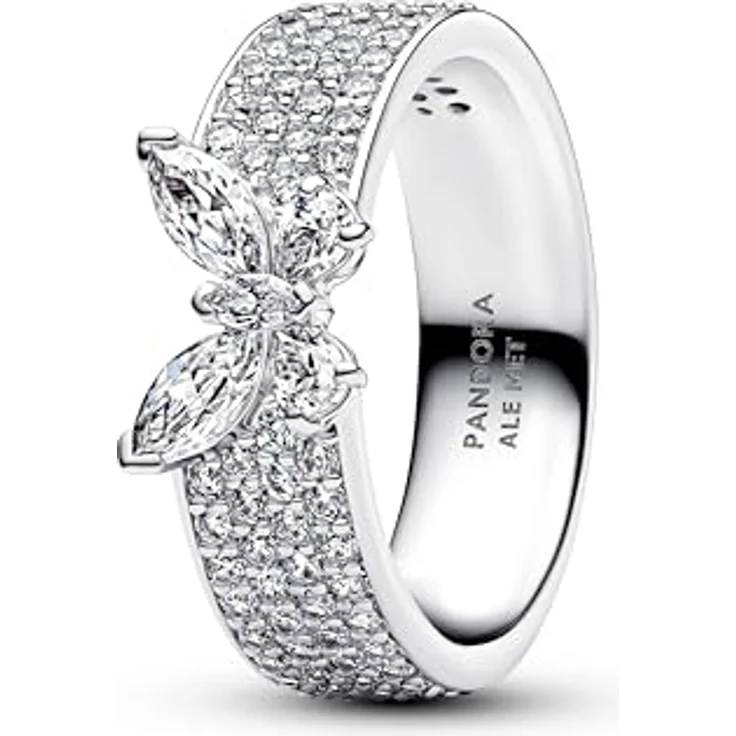 PANDORA Timeless Schmetterling Ring, Sterling Silber mit 99 Zirkonia, Größe: 58, 194270C01-58 – Bild 2
