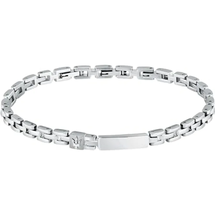 Maserati Herren-Stahlarmband, ICONIC-Kollektion, 21,5 cm mit praktischem Schmuckverschluss – JM324AVD57