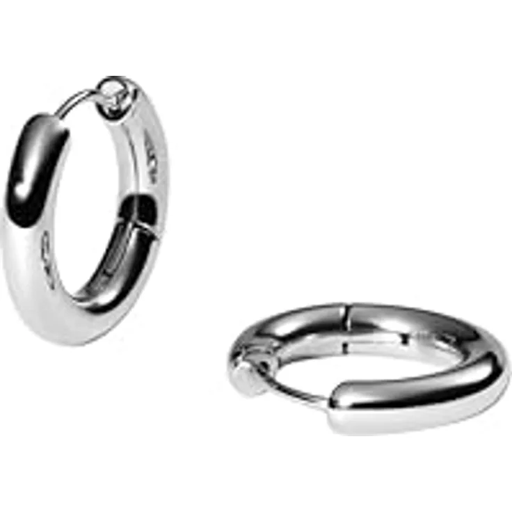 Purelei® Small Glamorous Creolen, Edelstahl-Ohrringe mit Scharnierverschluss, 14K vergoldet, wasserfest, 21 mm Durchmesser, Silber