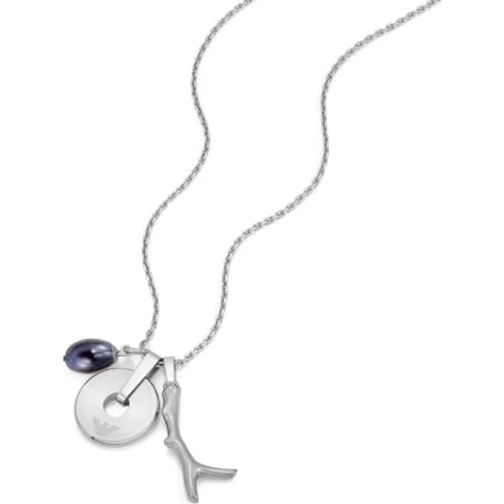 Emporio Armani Herren Halskette EGS3324040, silberfarbener Edelstahl mit mattem und glänzendem Finish, 525mm Länge – Bild 3