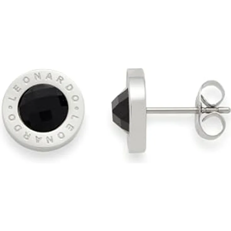 JEWELS BY LEONARDO Damen Ohrstecker Matrix, schwarz, Edelstahl mit facettiertem Glasstein, inkl. Samtbeutel