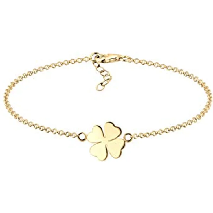 Elli Damen Armband Kleeblatt Glücksbringer, 925 Sterling Silber, handgefertigt, anlaufgeschützt
