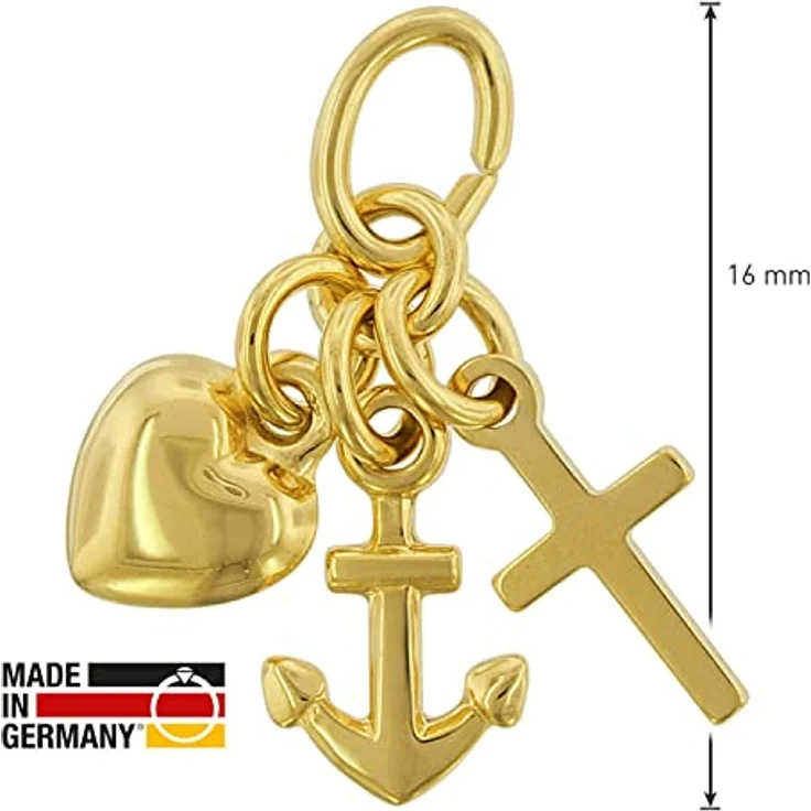 trendor Anhänger Glaube-Liebe-Hoffnung Gold 333/8 Karat, 16 mm, Damen Schmuck – Bild 4