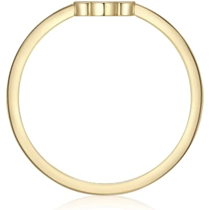 Glanzstücke München Fingerring Kleeblatt, Motivring aus Edelstahl in gelbgold mit schwarzem Achat – Bild 3