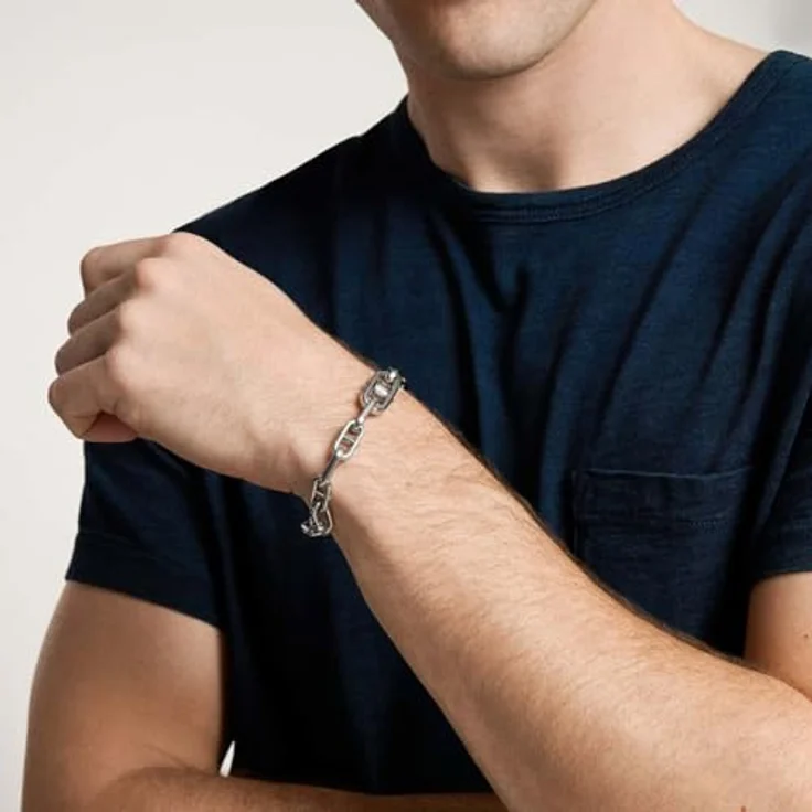 Fossil Runder Sternzeichen-Anhänger Halskette aus Edelstahl, Silberfarben mit Karabinerverschluss, matt und glänzend – Bild 3