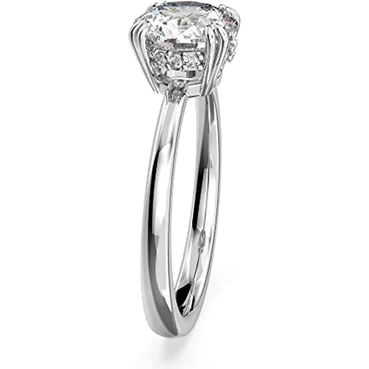 Swarovski Stilla Cocktailring, Rhodinierter Damenring mit Princess-Schliff und strahlenden Swarovski Kristallen – Bild 3