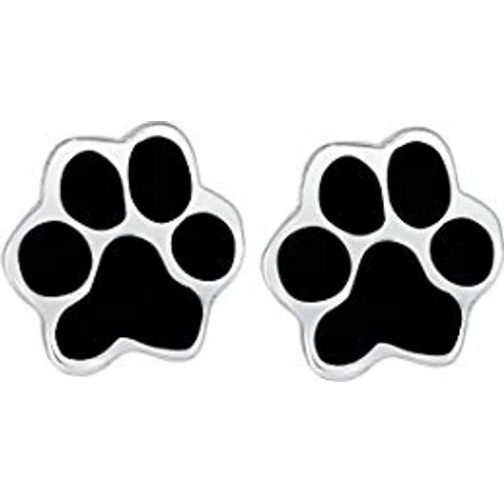 Elli Ohrringe Damen Ohrstecker Pfoten Tier Hund Katze filigran mit Emaille in 925 Sterling Silber – Bild 2