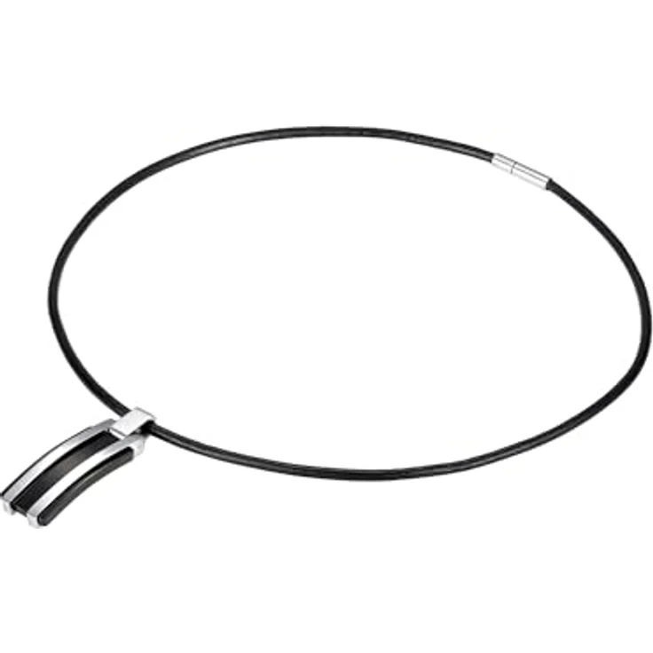 True Rebels Herren-Halskette Echtleder schwarz 51 cm, Dogtag mit Edelstahl-Anhänger, robustes Design für aktiven Männerschmuck – Bild 3