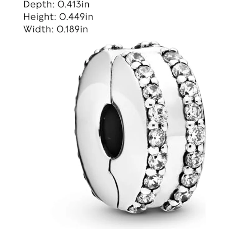 PANDORA Bead Charm 925, Clip-Charm aus Sterling-Silber mit Cubic Zirkonia und Silikonkern – Bild 5