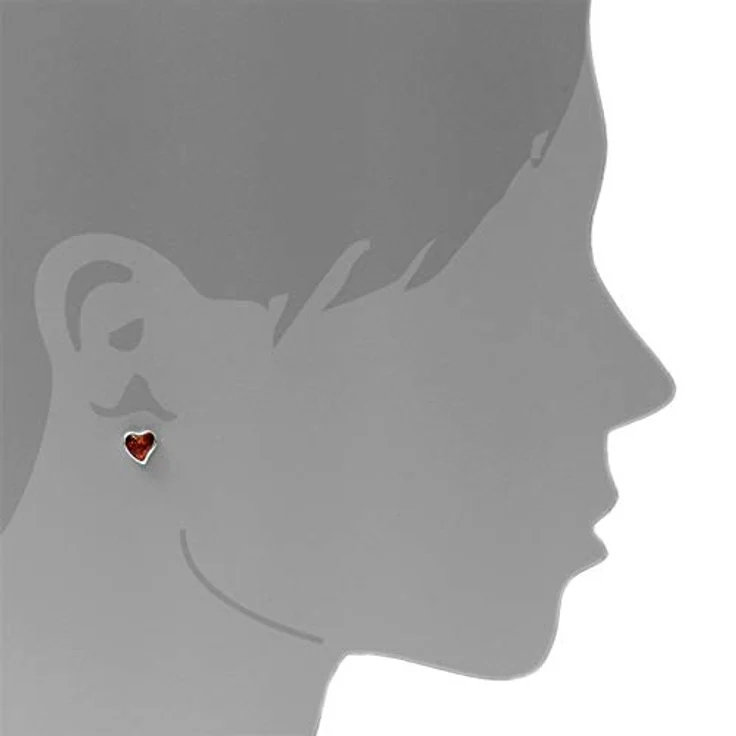 OSTSEE-SCHMUCK Paar Ohrstecker Herz, Sterlingsilber 925/000 mit leuchtenden Bernsteinen, 2-tlg – Bild 3
