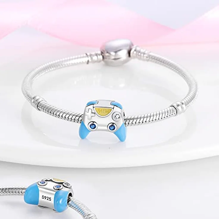 LNQOBU Silber 925 Charms Anhänger mit Spacer Beads, kompatibel mit Pandora und europäischen Armbändern, 4,5-5 mm Lochgröße – Bild 2