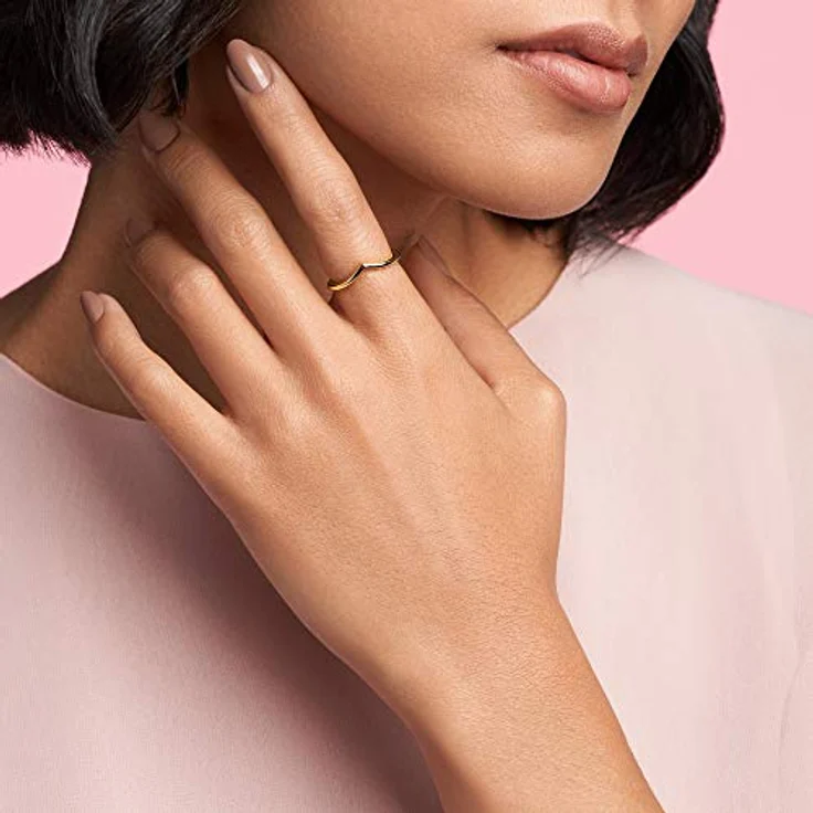 PANDORA Polierter Wishbone-Ring, 14 Karat vergoldete Metalllegierung mit Zirkonia, Größe 56, kombinierbar aus der Timeless Kollektion – Bild 3