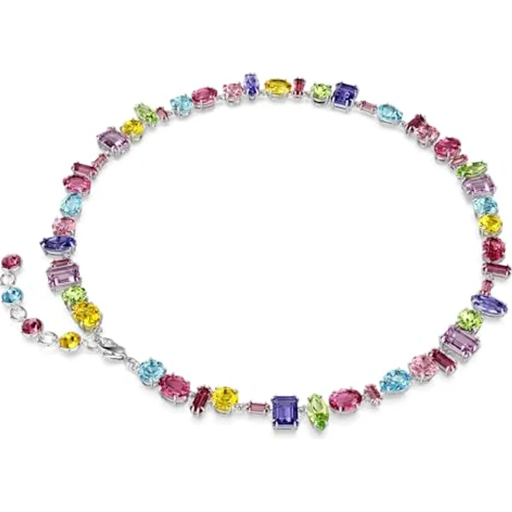 Swarovski Gema Halskette, Rhodinierte Damenhalskette mit Strahlenden Kristallen in Boho-Design – Bild 4