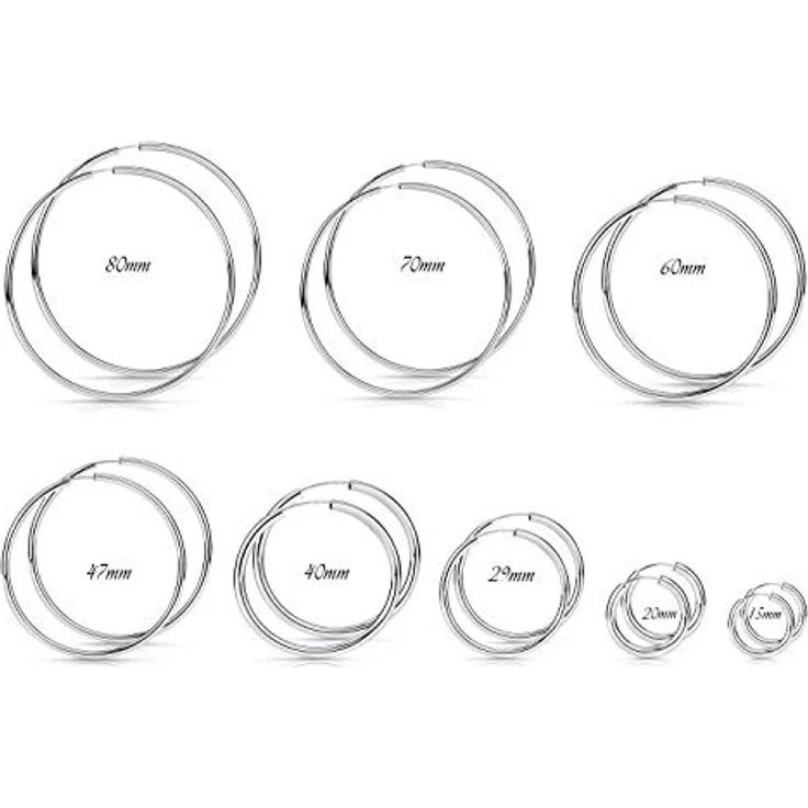 Materia 925 Sterling Silber Creolen Ohrringe 29mm, klassisch für Damen und Teenager, leichtes Anlegen mit Steckverschluss, made in Germany – Bild 5