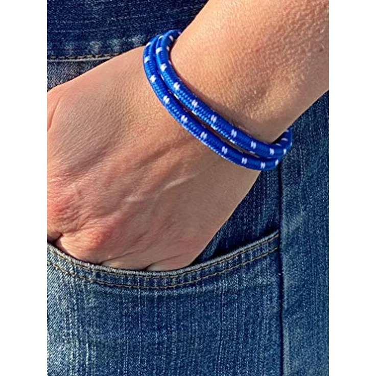 Galeara Noa Segeltau Armband Geflochten mit Magnetverschluss, maritim, 5mm Dick, blau, Größe 175-185 mm – Bild 4
