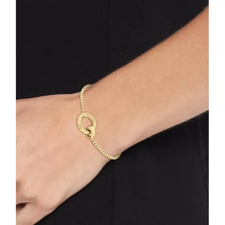 Tommy Hilfiger Jewelry Gliederarmband für Damen, Gelbgold mit runden Charm und verstellbarem Innenumfang von 16 bis 19 cm – Bild 3