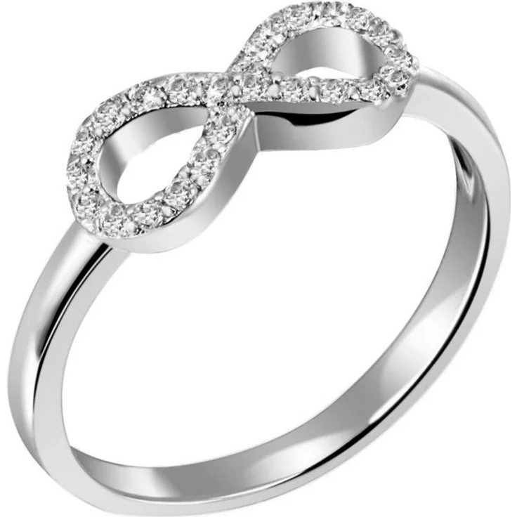 Firetti Fingerring Silber 925 mit Zirkonia, Infinity Design