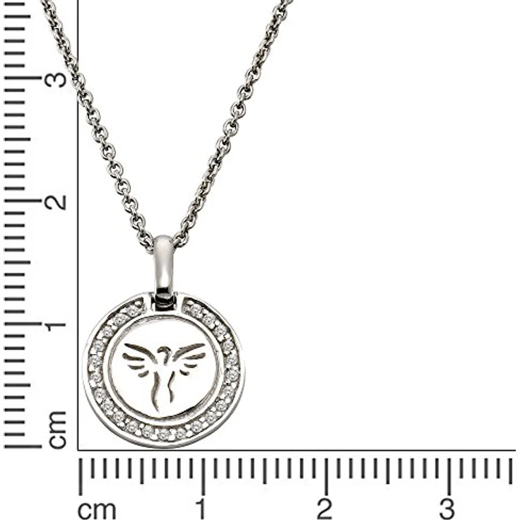 Celesta Silber Halskette 925 Sterling Silber, Engel Anhänger mit 23 Zirkoniasteinen, 40cm – Bild 2