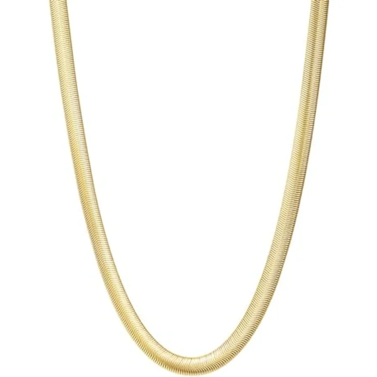 Happiness Boutique Massive Schlangenkette in Goldfarbe, Edle Halskette aus vergoldetem Edelstahl, 42 cm + 5 cm Verlängerung, hypoallergen und wasserfest – Bild 1