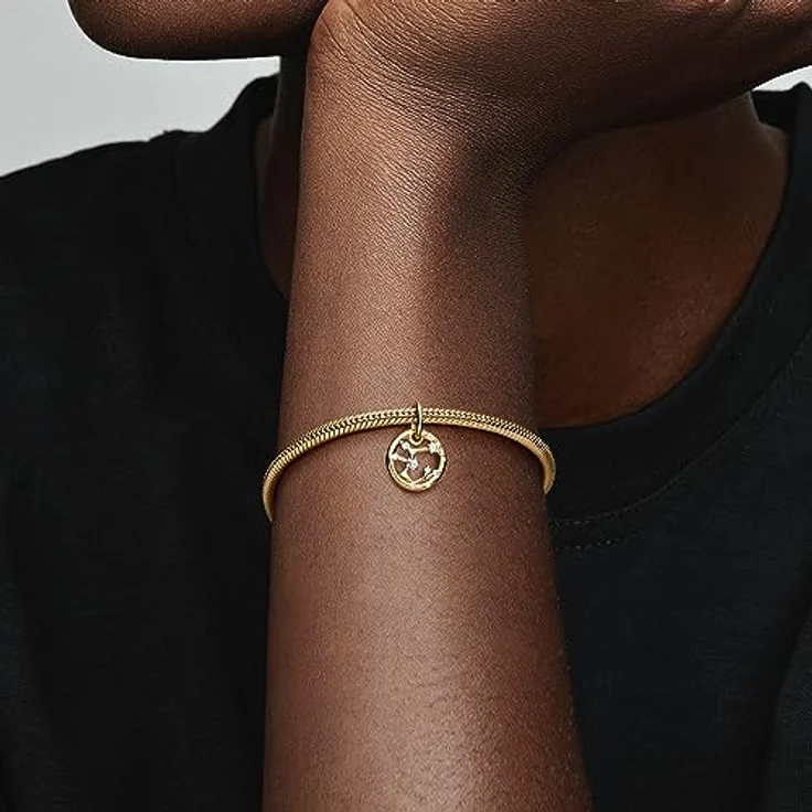 PANDORA Moments Sternzeichen Schütze Charm-Anhänger, Sterling Silber mit 14 Karat Vergoldung, Zirkonia, kompatibel mit Moments Armbändern, 762723C01 – Bild 4