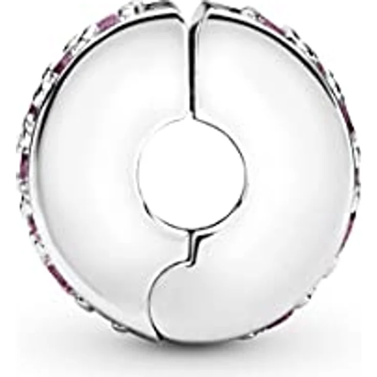 Pandora Charm-Einhänger 791817PCZ, Silber Clip mit rosa Steinen und Silikoneinlage – Bild 3