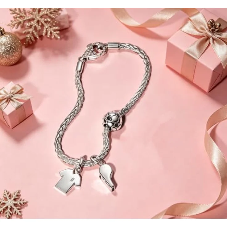 WEIMU Golden Charms 925 Sterling Silber Charm, Pfeife für Armband & Halskette, hypoallergen, 1,3 g – Bild 4