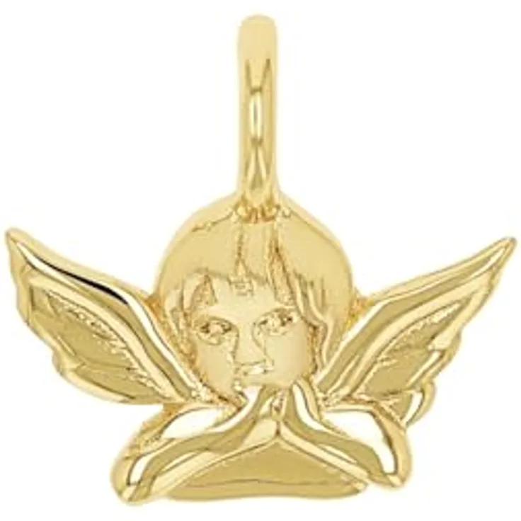 Amor Damen Motivanhänger "Engel", 925 Sterling Silber, gold, 1 cm, kommt in Schmuck Geschenk Box, 2039031