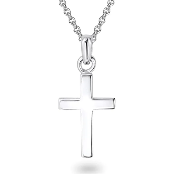 Rafaela Donata Damen Halskette mit abnehmbarem Kreuz Anhänger aus 925/- Sterling Silber, 42 cm Ankerkette mit Verlängerung, Unisex Schmuck für Mädchen – Bild 1
