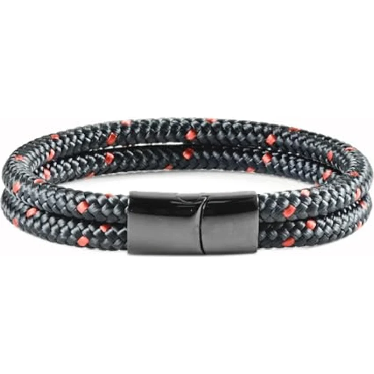 Galeara Segeltau Armband Noa, geflochtenes Nautisches Armband mit Edelstahl Magnetverschluss, 215 mm, Navy – Bild 2