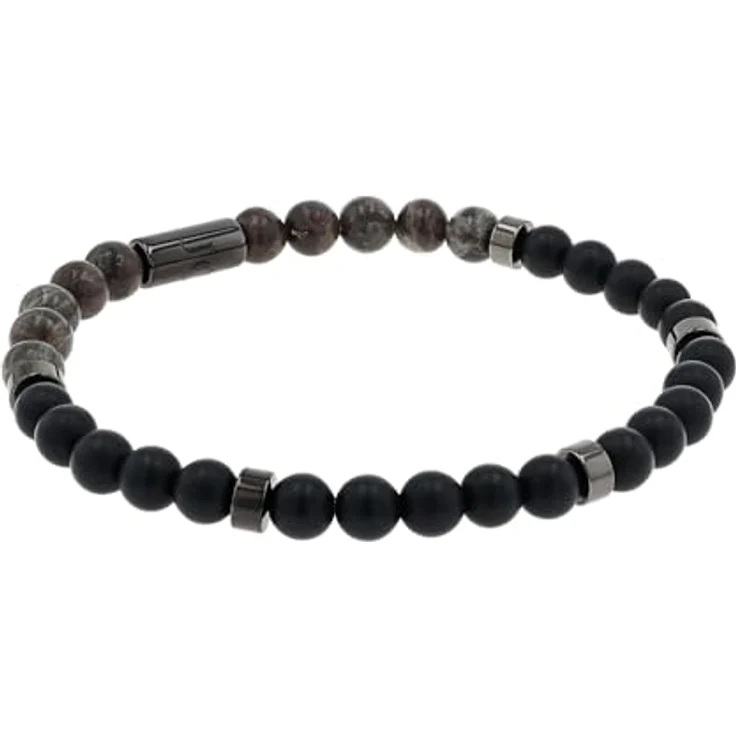 JOOP! Armband Edelstahl Herren Armschmuck mit Achat, 19 cm, Grau in Schmuck Geschenk Box, 2038991 – Bild 4